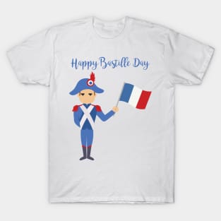 Soldier holding the French flag - Bastille Day T-Shirt